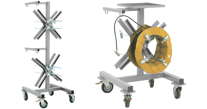 Gasket trolley for smooth-running and durable reel function thanks to slide bearings
