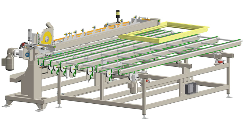 STS-TKB-O / -U Stulpsäge automatisch  für das Abtrennen des Überschlages am Flügel im automatischen Ablauf